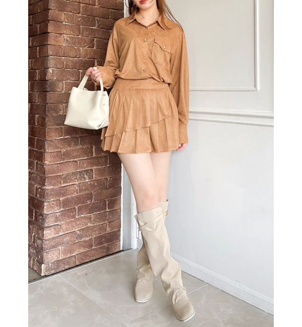 dazzlin「【セットアップ対応】ベルトダブルプリーツスカート」|スカート|