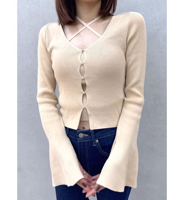 dazzlin「【追加生産分/20周年記念復刻！】カーデタイトトップス」|ニット・セーター|