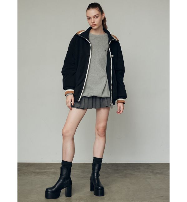 EMODA「リブカラーフリースブルゾン」|ブルゾン・スタジャン|