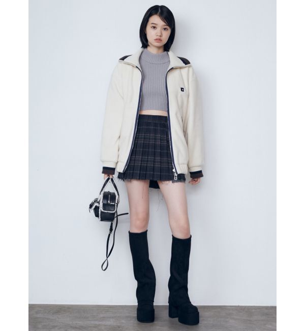 EMODA「リブカラーフリースブルゾン」|ブルゾン・スタジャン|