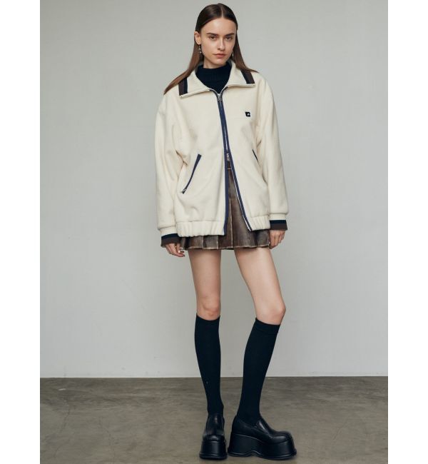 EMODA「リブカラーフリースブルゾン」|ブルゾン・スタジャン|