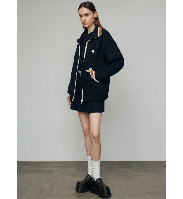 EMODA「リブカラーフリースブルゾン」|ブルゾン・スタジャン|