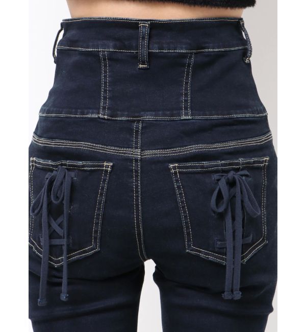 EMODA「リボンポケットハイウエストパギンス」|デニム|