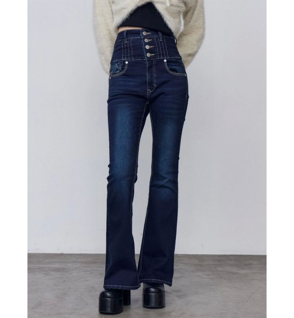 EMODA「リボンポケットハイウエストパギンス」|デニム|