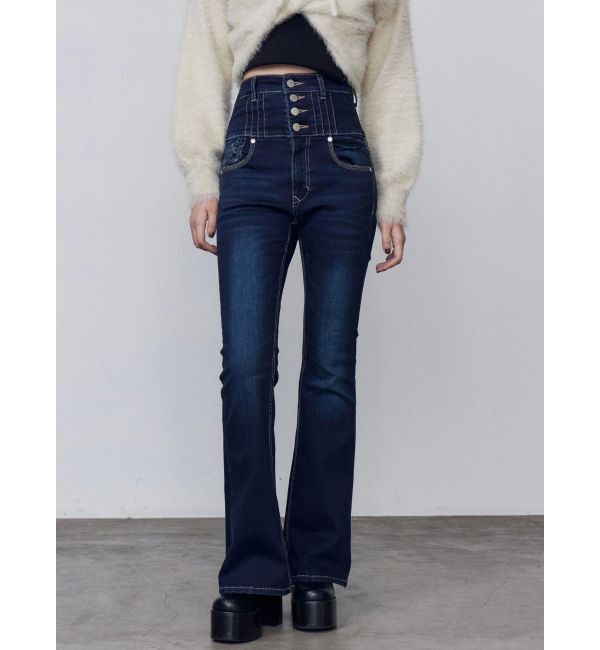 EMODA「リボンポケットハイウエストパギンス」|デニム|