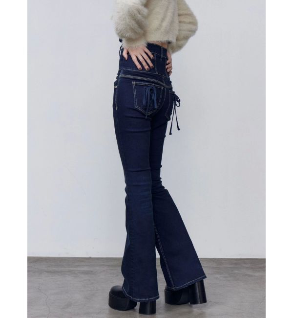 EMODA「リボンポケットハイウエストパギンス」|デニム|