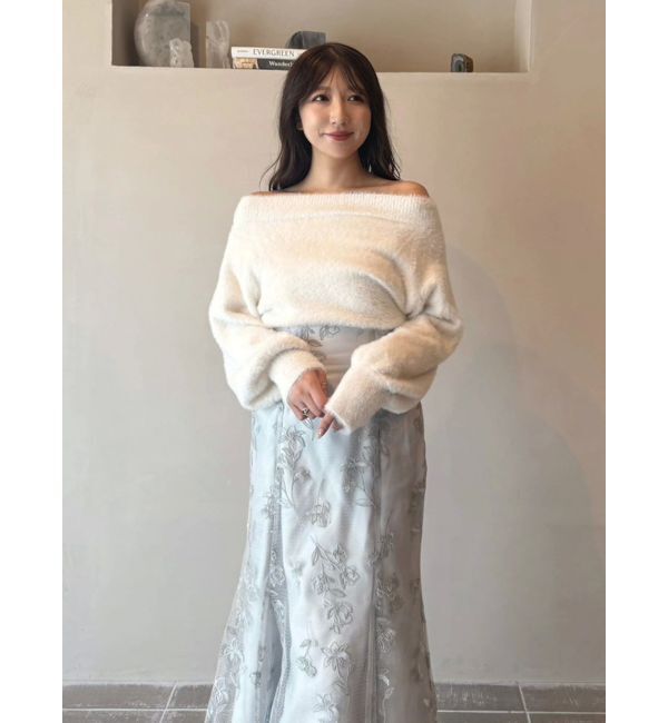 MERCURYDUO「【追加生産】ミニシャギーオフショルニット」|ニット・セーター|