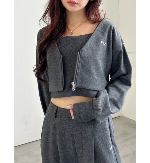 MERCURYDUO「【FILA別注】裏毛アンサンブル」|Tシャツ・カットソー|チャコールグレー