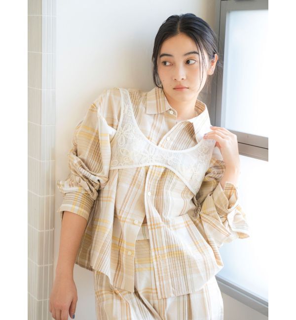 Ungrid「リネン混チェックシャツ」|シャツ・ブラウス|