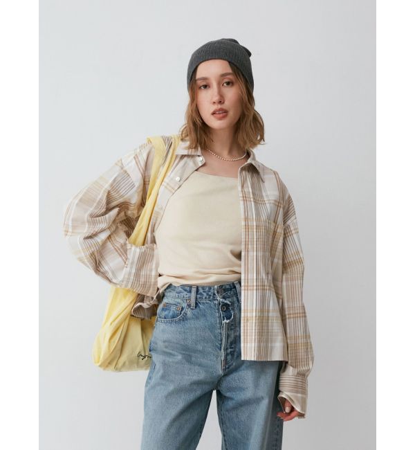 Ungrid「リネン混チェックシャツ」|シャツ・ブラウス|