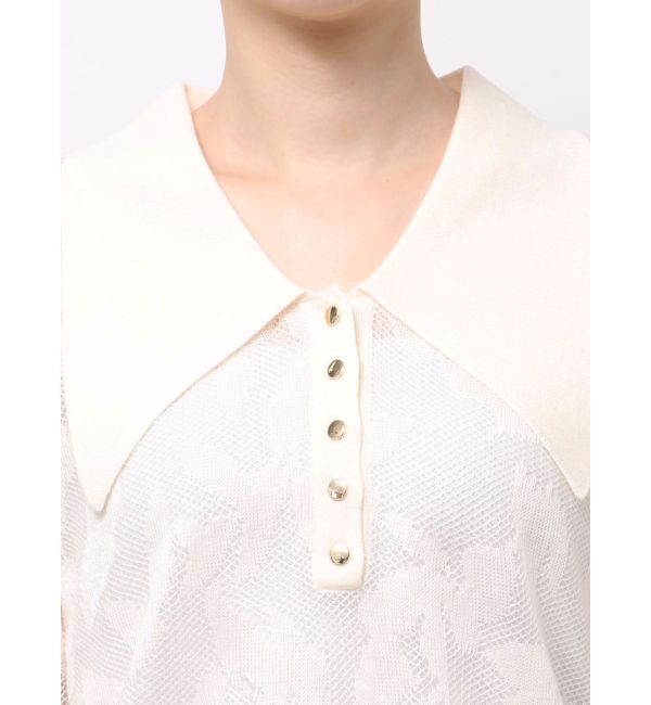 LAGUNAMOON「追加生産【WEB限定】シアージャガードビッグカラーニットプル」|ニット・セーター|