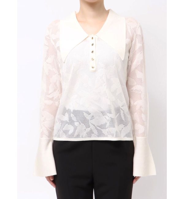 LAGUNAMOON「追加生産【WEB限定】シアージャガードビッグカラーニットプル」|ニット・セーター|