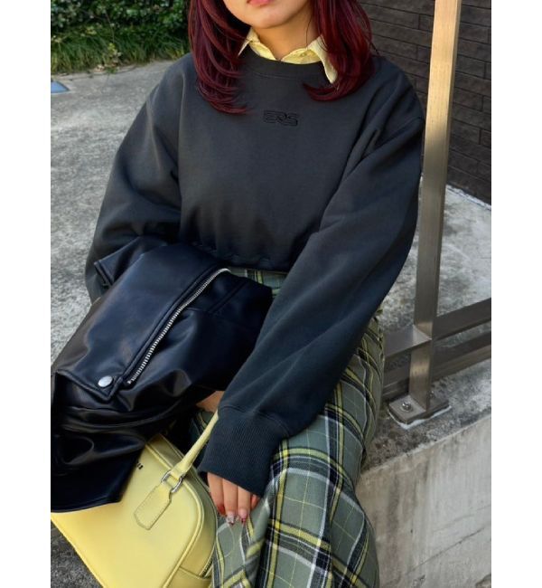 EVRIS「ワンポイントピグメントショートスウェット」|スウェット・ジャージ|