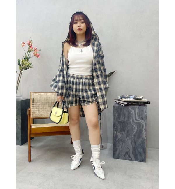 EVRIS「サイドギャザーチェックショートパンツ【セットアップ着用可能】」|その他|