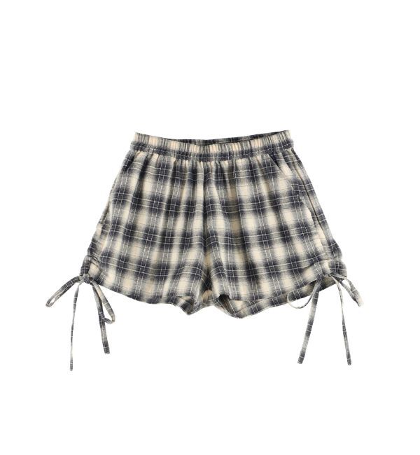 EVRIS「サイドギャザーチェックショートパンツ【セットアップ着用可能】」|その他|