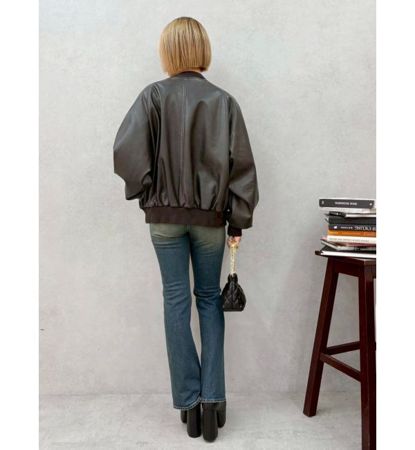 EVRIS「ヴィンテージライクフェイクレザーブルゾン【セットアップ着用可能】」|ブルゾン・スタジャン|