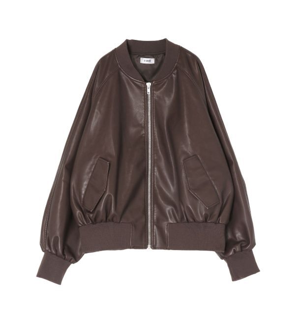 EVRIS「ヴィンテージライクフェイクレザーブルゾン【セットアップ着用可能】」|ブルゾン・スタジャン|