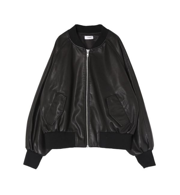 EVRIS「ヴィンテージライクフェイクレザーブルゾン【セットアップ着用可能】」|ブルゾン・スタジャン|