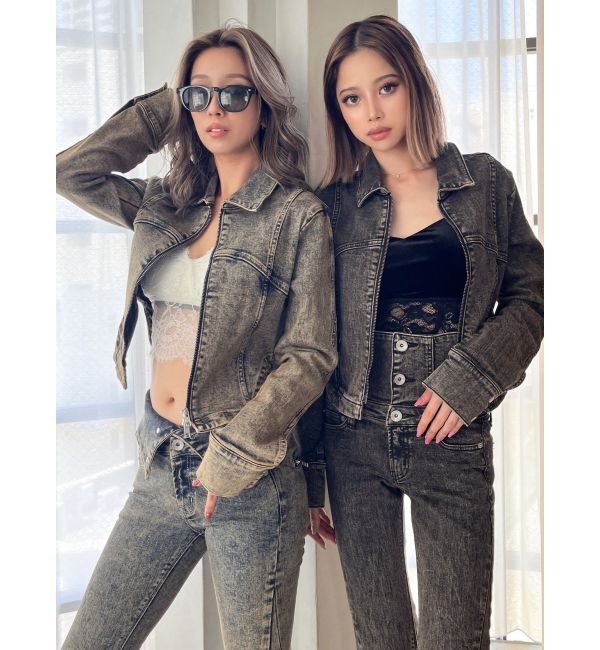 GYDA「USEDケミカルウォッシュストレッチデニムジャケット【SETUP着用可】」|デニムジャケット|