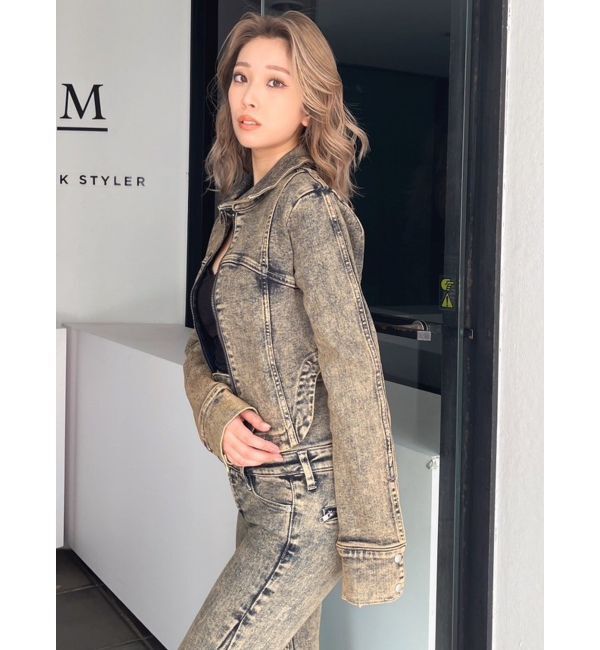 GYDA「USEDケミカルウォッシュストレッチデニムジャケット【SETUP着用可】」|デニムジャケット|