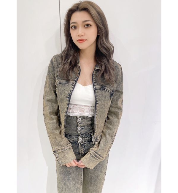 GYDA「USEDケミカルウォッシュストレッチデニムジャケット【SETUP着用可】」|デニムジャケット|