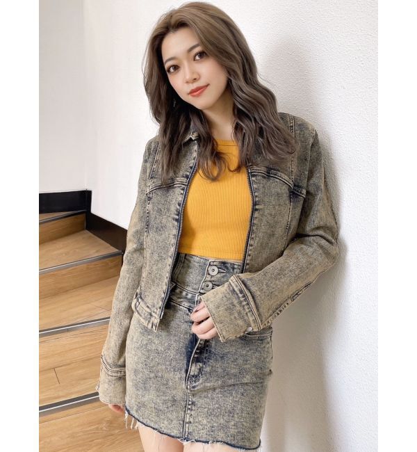 GYDA「USEDケミカルウォッシュストレッチデニムジャケット【SETUP着用可】」|デニムジャケット|