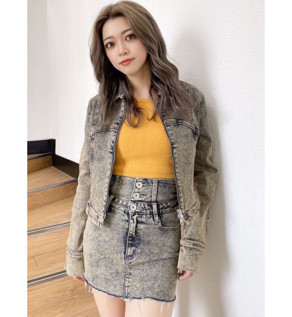 GYDA「USEDケミカルウォッシュストレッチデニムジャケット【SETUP着用可】」|デニムジャケット|