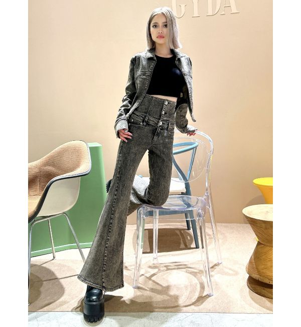 GYDA「USEDケミカルウォッシュストレッチデニムジャケット【SETUP着用可】」|デニムジャケット|