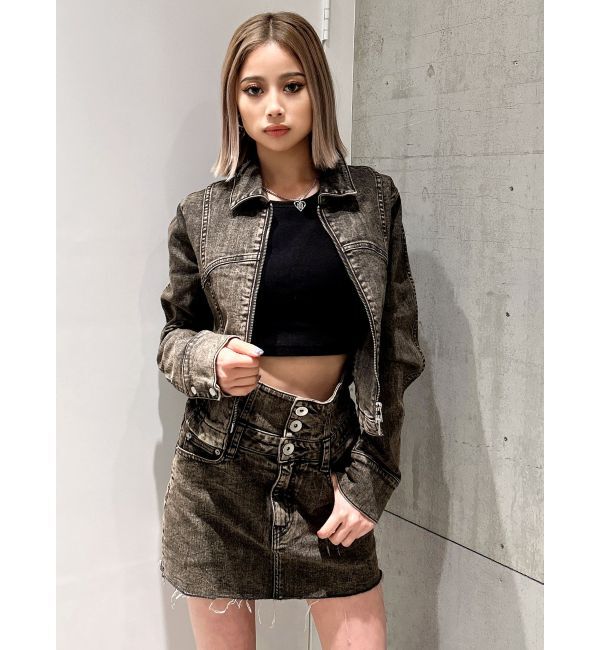 GYDA「USEDケミカルウォッシュストレッチデニムジャケット【SETUP着用可】」|デニムジャケット|