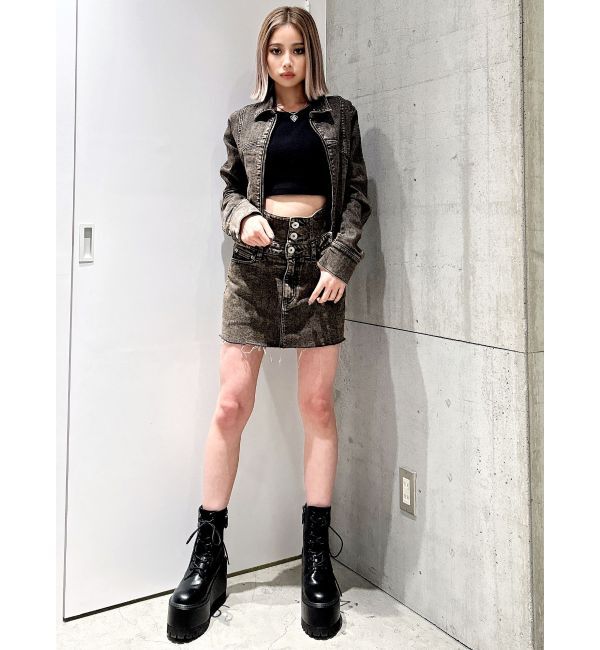 GYDA「USEDケミカルウォッシュストレッチデニムジャケット【SETUP着用可】」|デニムジャケット|