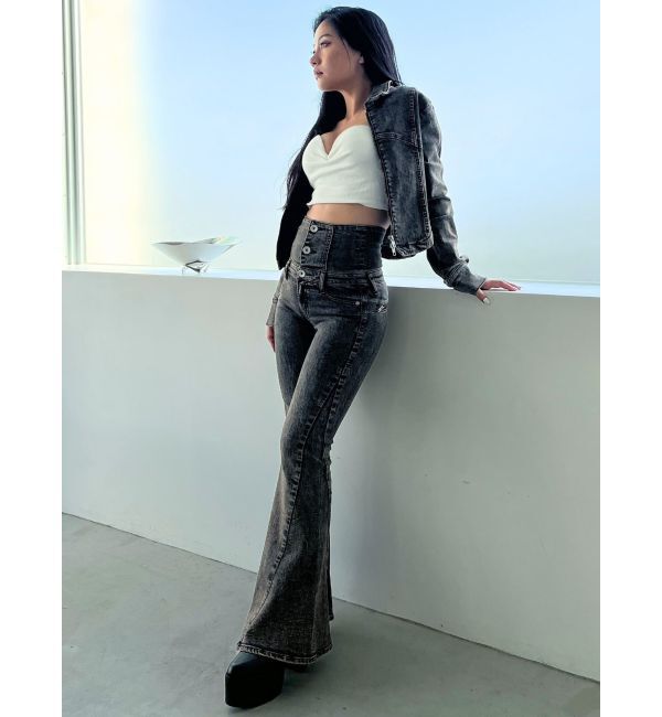 GYDA「USEDケミカルウォッシュストレッチデニムジャケット【SETUP着用可】」|デニムジャケット|