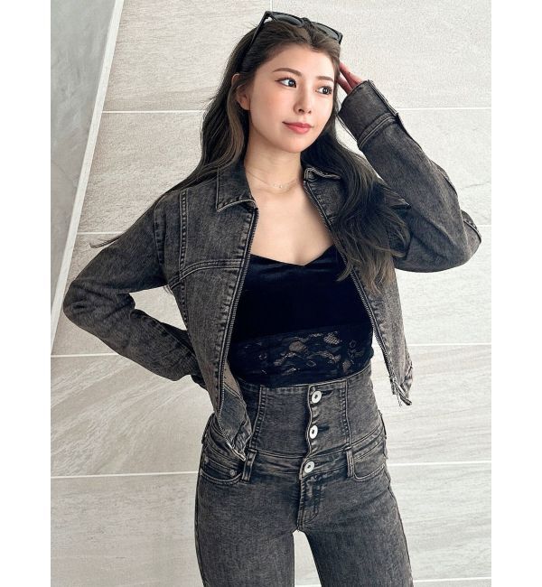 GYDA「USEDケミカルウォッシュストレッチデニムジャケット【SETUP着用可】」|デニムジャケット|