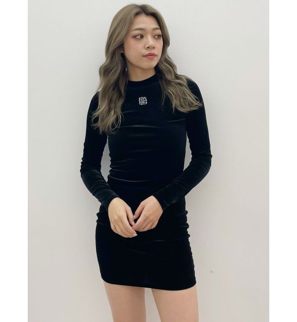 GYDA「GYGYラインストーンプチハイベロアワンピース」|ワンピース|