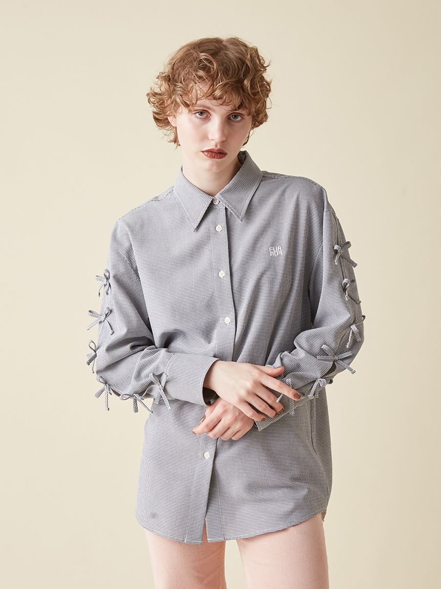 FURFUR「リボンスリーブシアーシャツ」|シャツ・ブラウス|