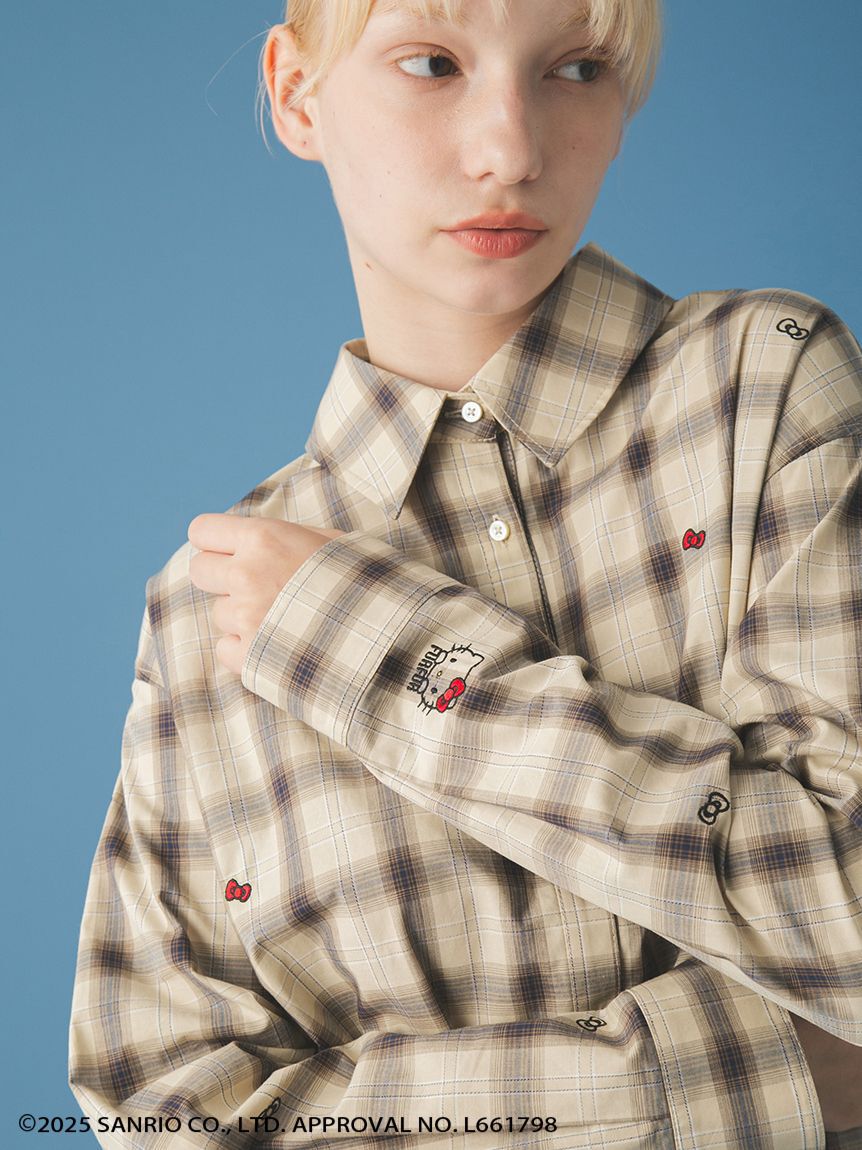 FURFUR「HELLO KITTYリボン刺繍シャツ」|シャツ・ブラウス|