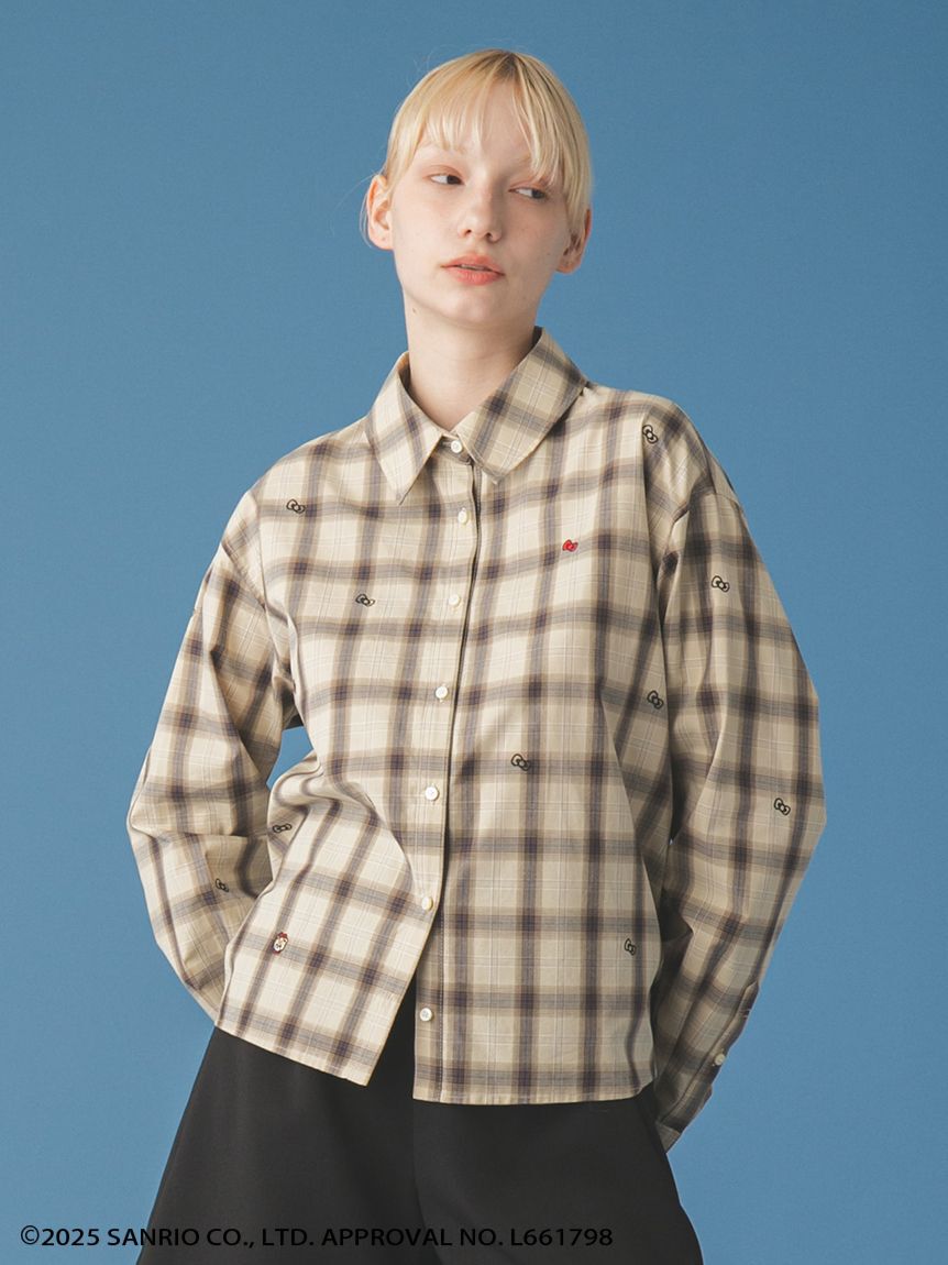 FURFUR「HELLO KITTYリボン刺繍シャツ」|シャツ・ブラウス|