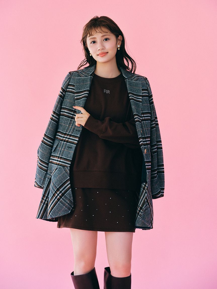 FURFUR「ツイードフレアドレスコート」|チェスターコート|