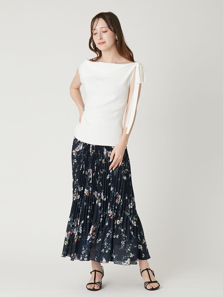 FRAY I.D「フラワープリントプリーツスカート」|スカート|