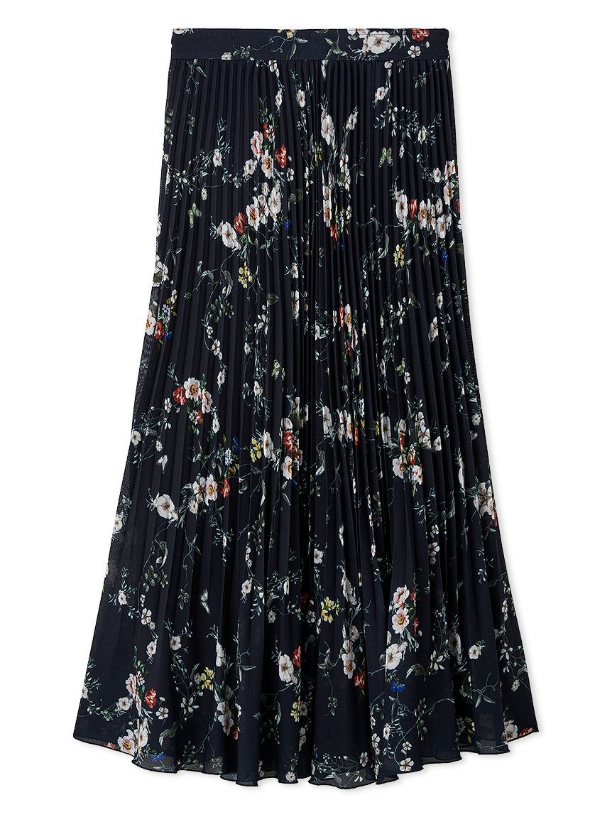 FRAY I.D「フラワープリントプリーツスカート」|スカート|NVY