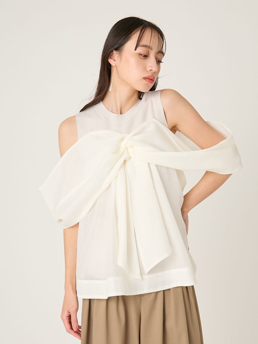 FRAY I.D「ニットコンビペプラムトップス」|ニット・セーター|