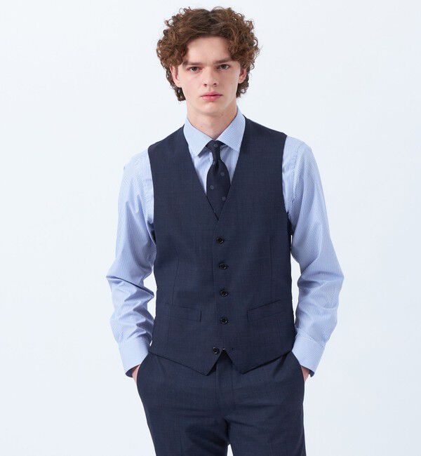 MACKINTOSH PHILOSOPHY「トロッター ウェストコート#109 ストレッチピンヘッド/無地」|その他|ネイビーピンヘッド