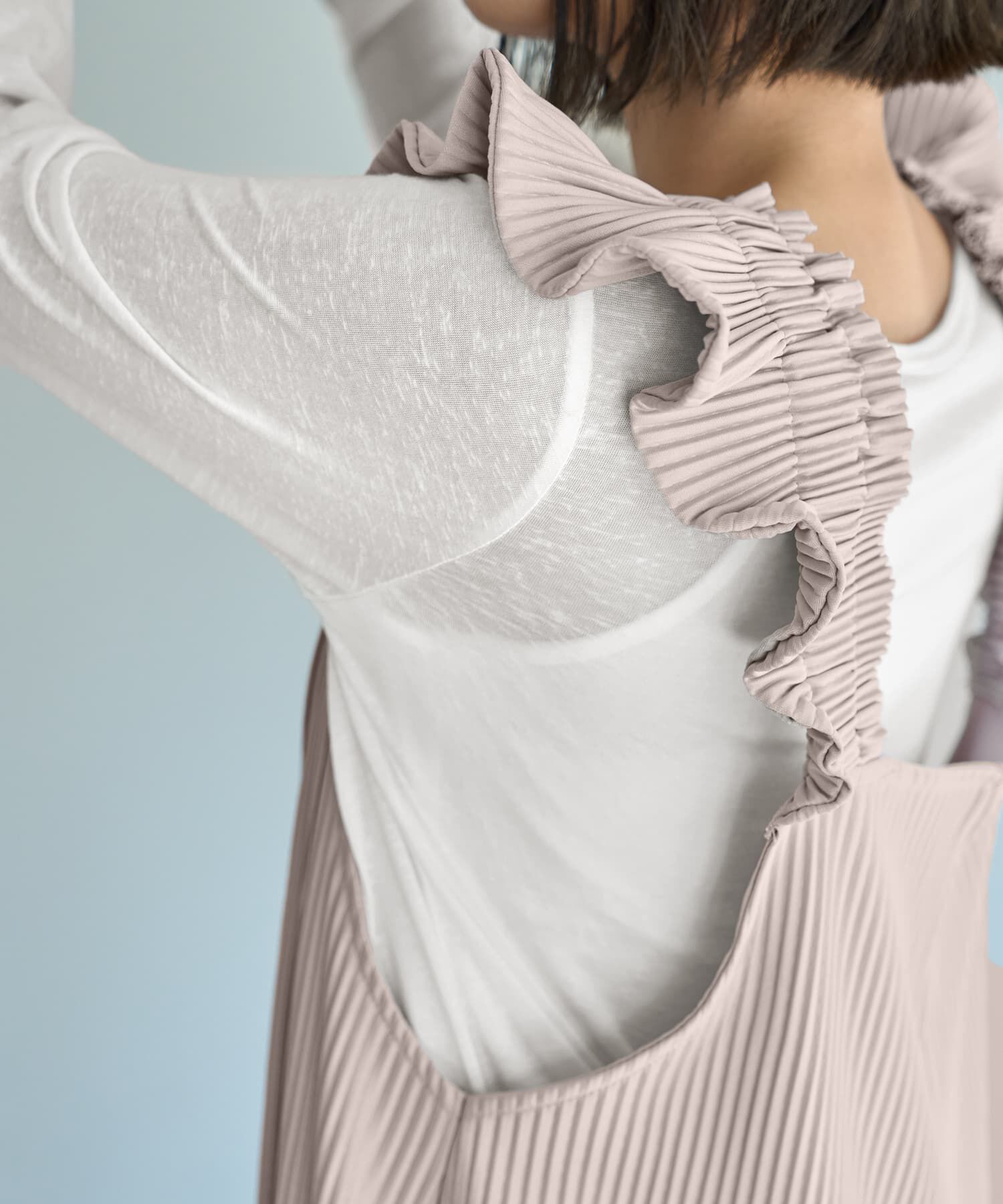 STYLE DELI「プリーツ加工フリルストラップサロペット」|オールインワン|