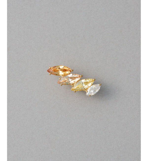 ete「ビジュー マーキス イヤークリップ」|イヤーカフ|イエローゴールド