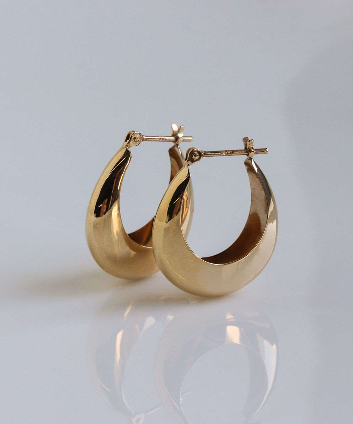  「ゴールド ラウンド スナップ フープ ピアス S | K10YG」|ピアス|