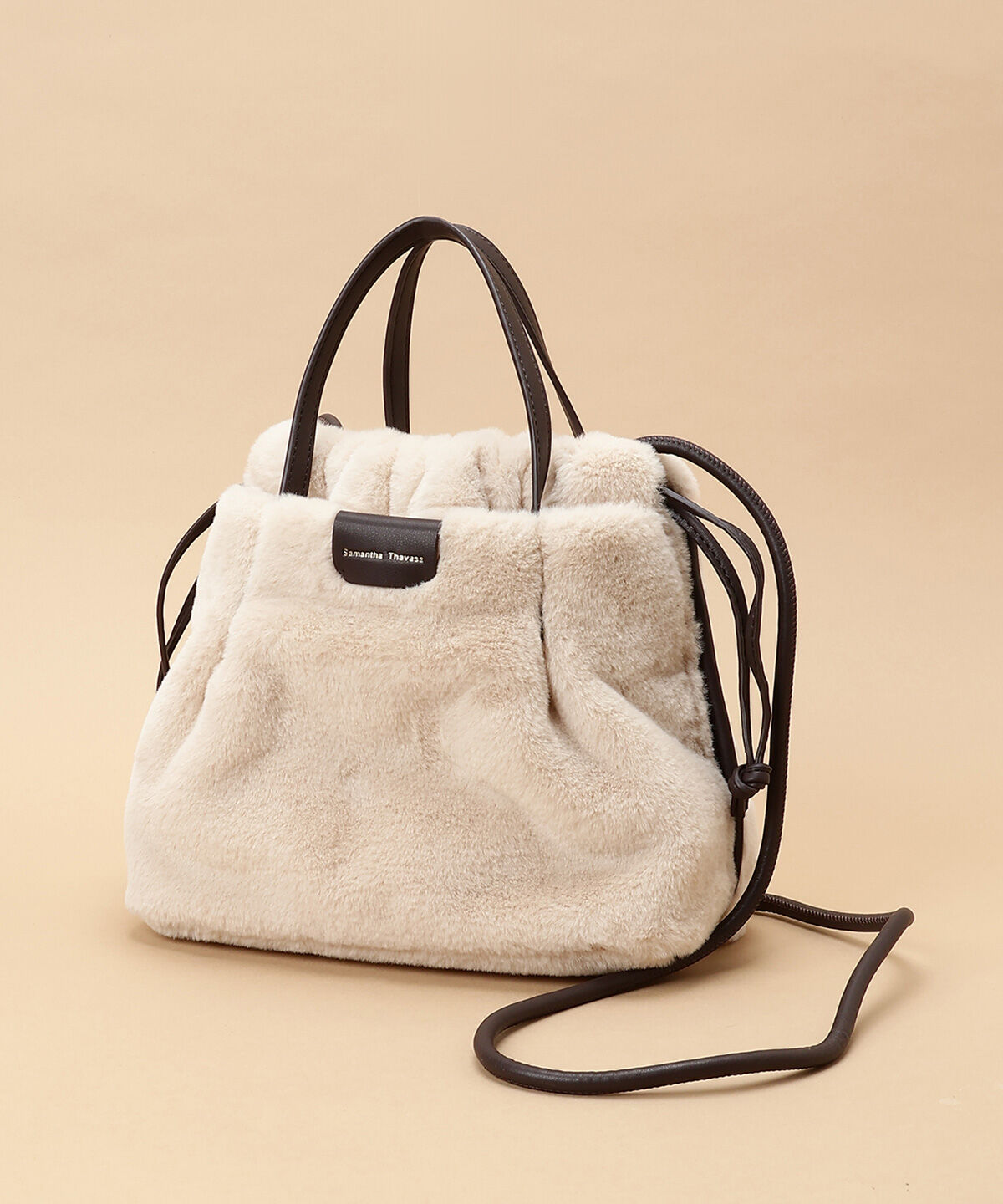 Samantha Thavasa「ファー巾着バッグ」|ハンドバッグ|