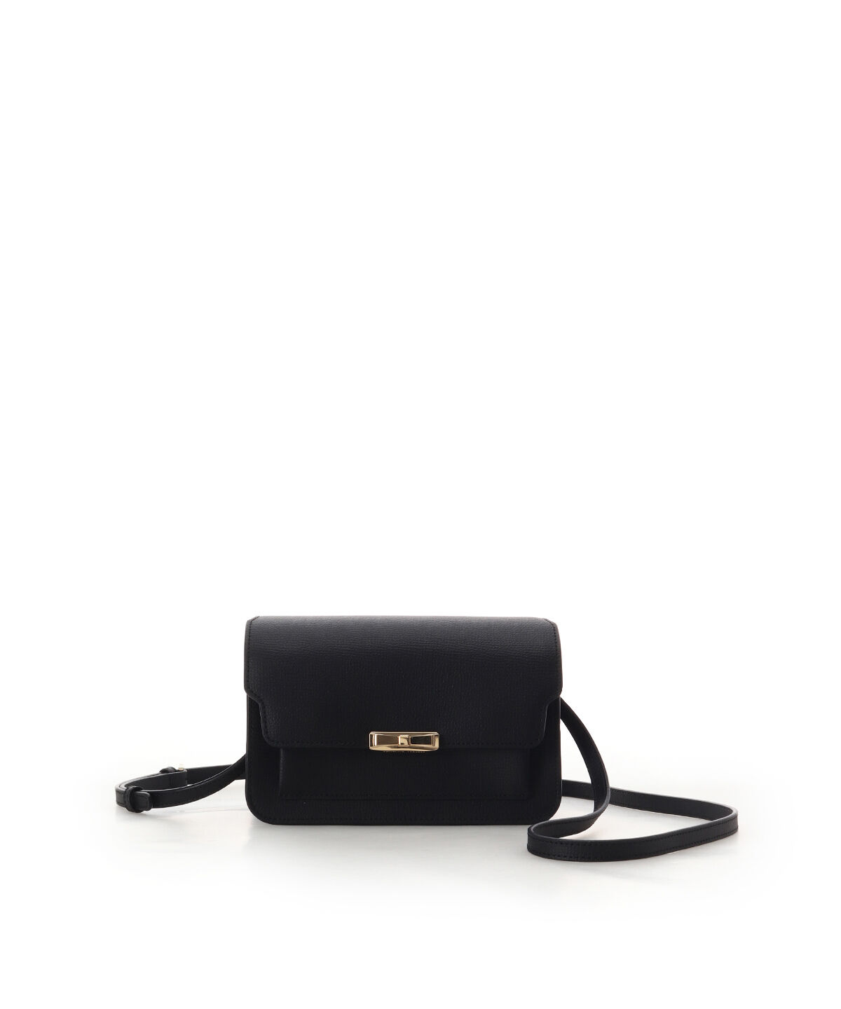 Samantha Thavasa「リボンモチーフ金具スプリットレザーショルダーバッグ」|ショルダー・メッセンジャー|ブラック