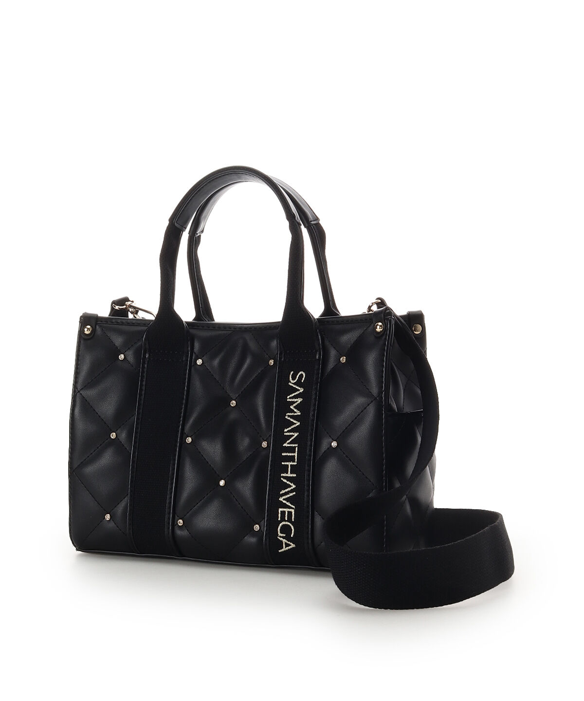 Samantha Vega「ロゴテープビジューハンドバッグ」|ハンドバッグ|