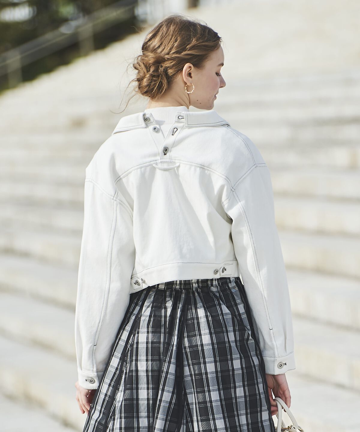 アンドクチュール「クロップドデニムジャケット」|デニムジャケット|