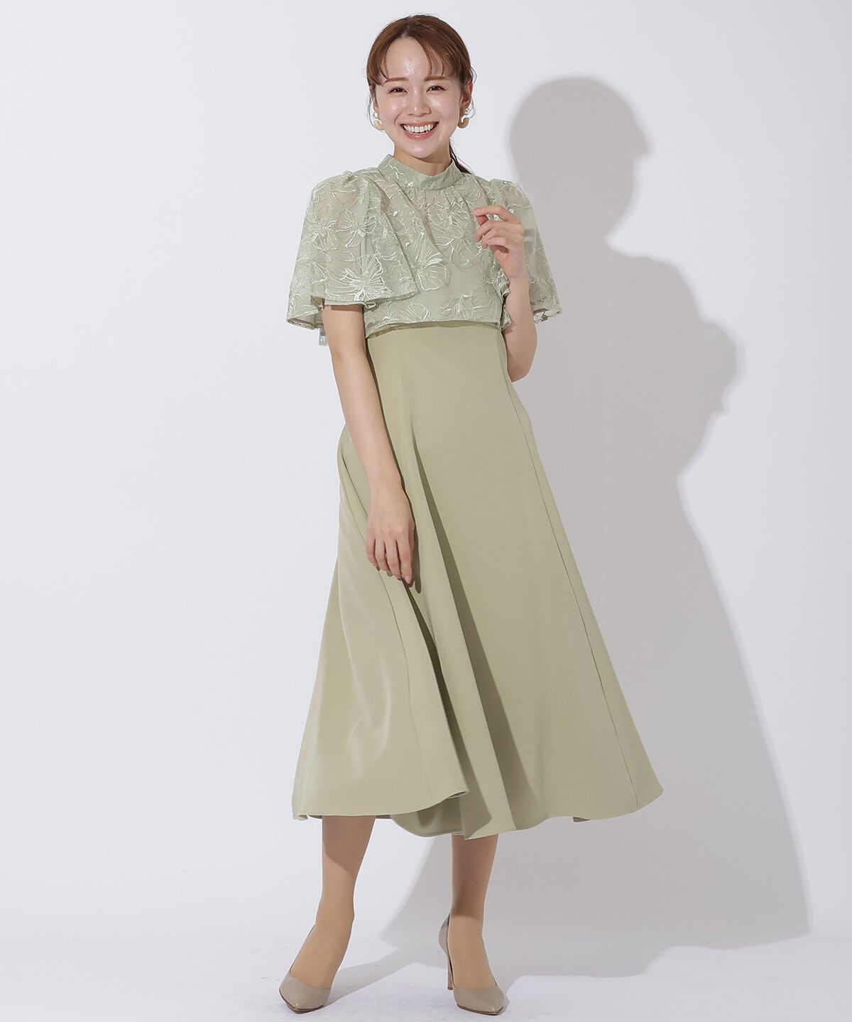 アンドクチュール「ラメフラワーチュールレイヤードドレス」|ドレス|