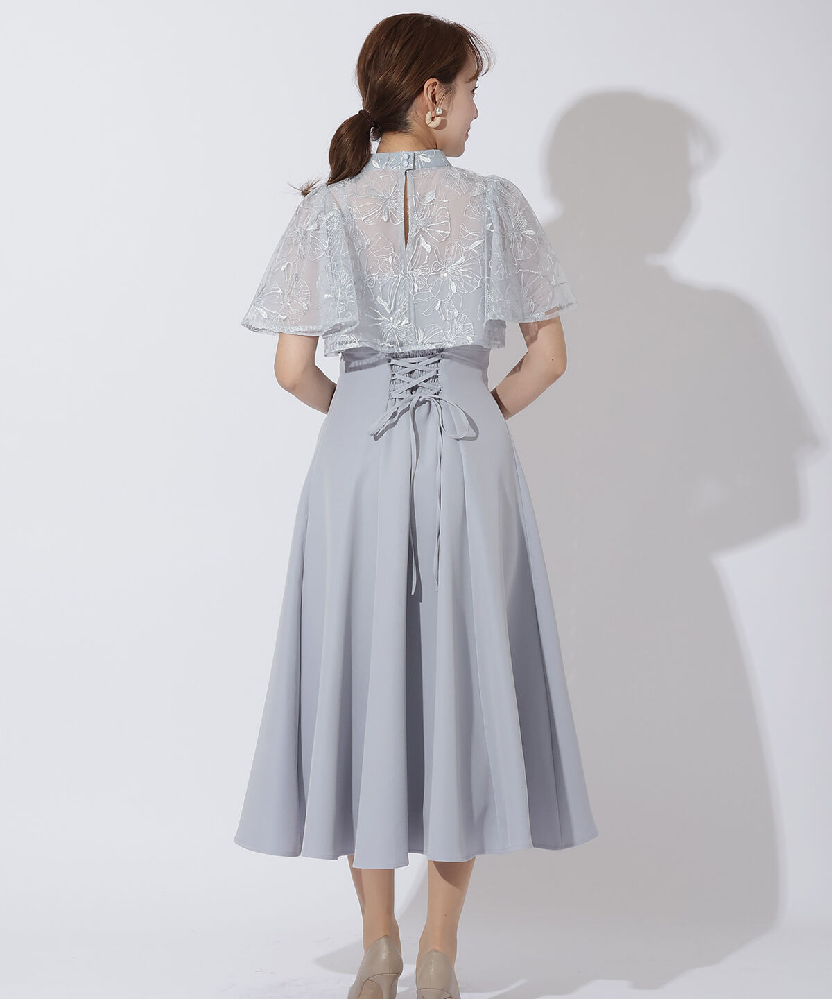 アンドクチュール「ラメフラワーチュールレイヤードドレス」|ドレス|